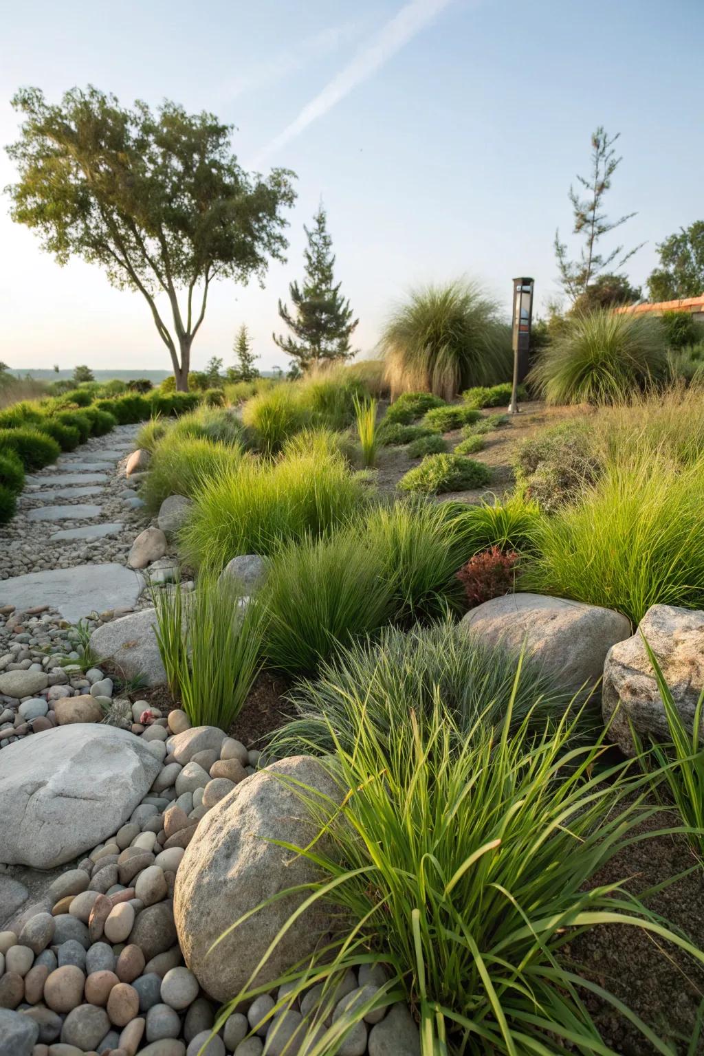 Mixed textures create a visually engaging garden.