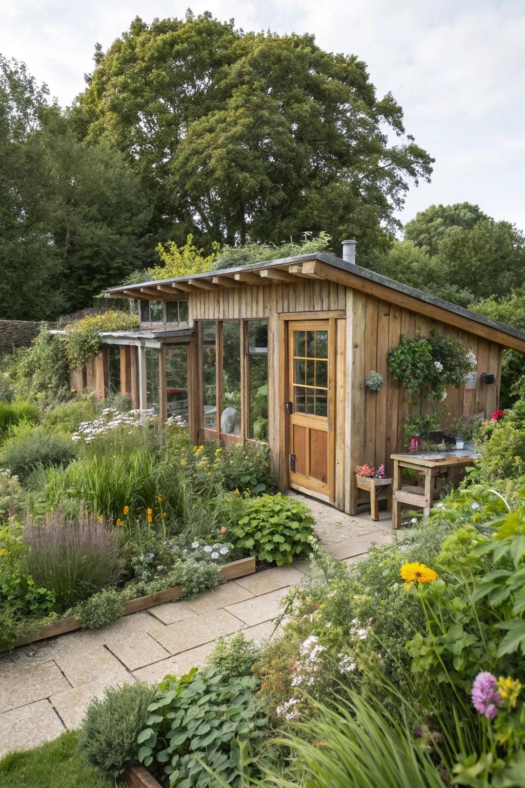 A sustainable and environmentally friendly garden workshop.
