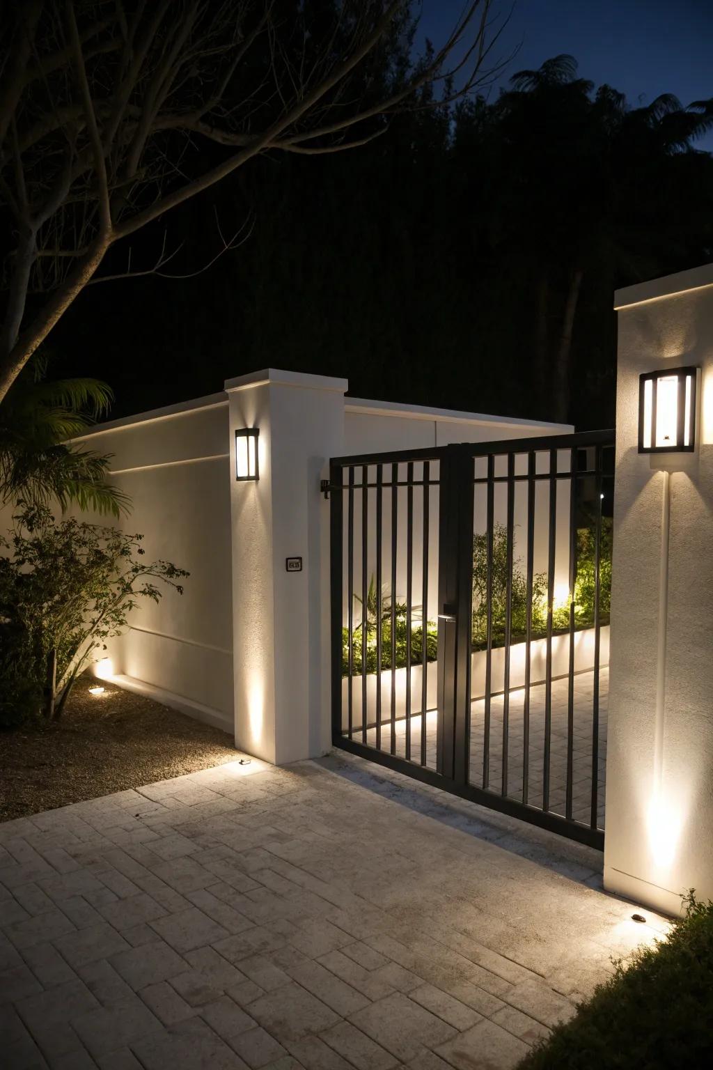 Recessed lights maintain a sleek and minimalist look.