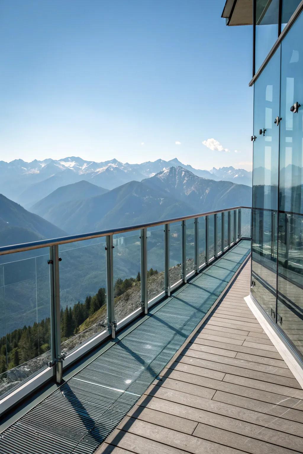 Enjoy peace of mind with safe, high-altitude glass railings.