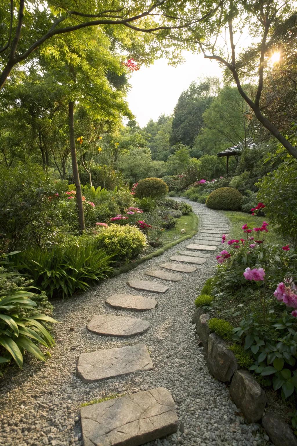 Step delightfully through a stepping stone path.