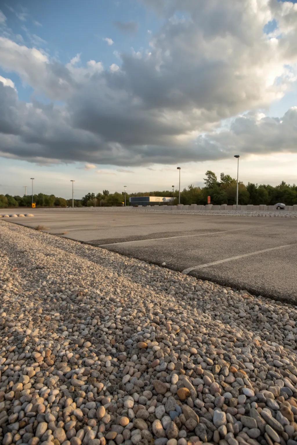 Multi-toned gravel layers offer visual richness and interest.