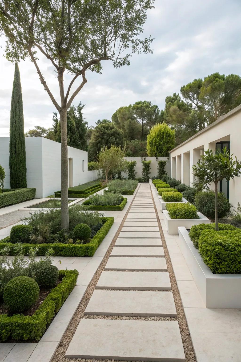 Modern aesthetics bring a sleek, contemporary vibe to gardens.