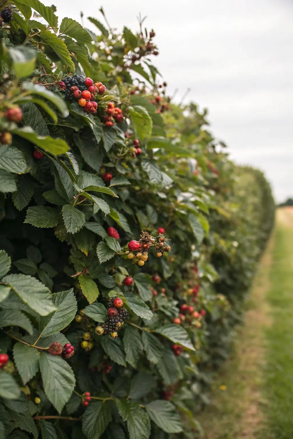 An inviting hedge with edible berries.