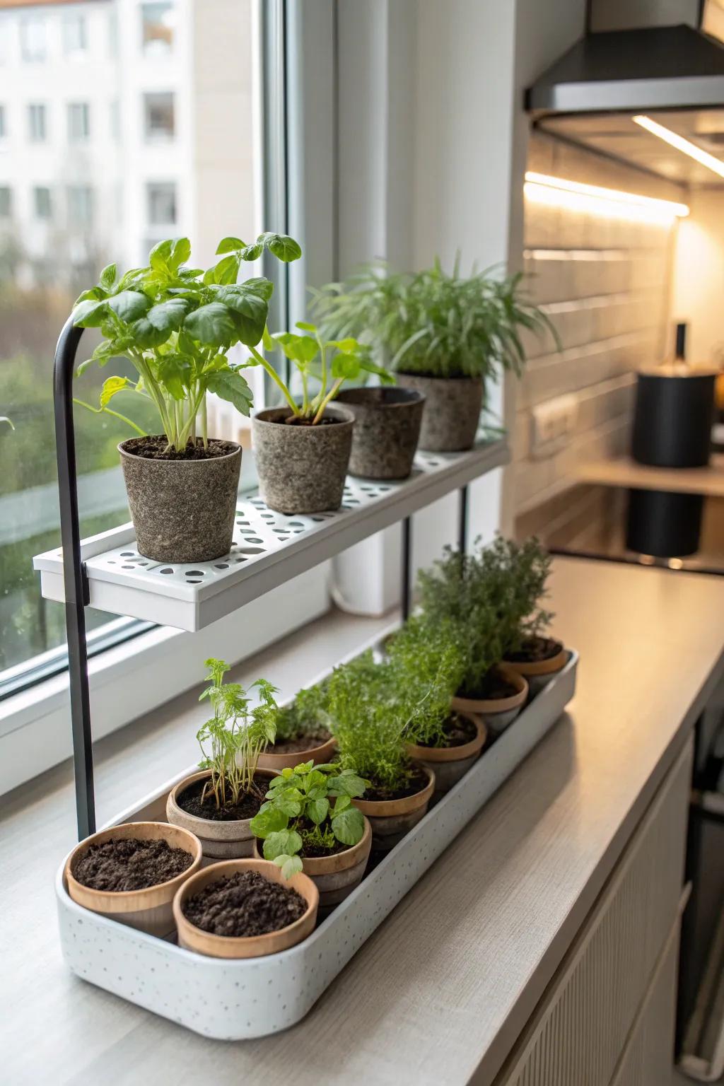 Enjoy fresh herbs year-round with an indoor garden kit.