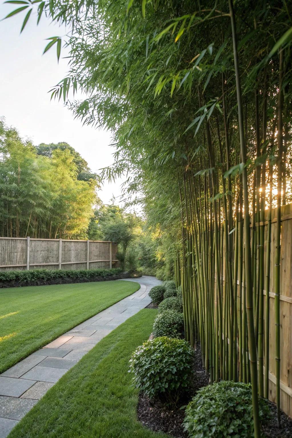 Bamboo screens provide quick-growing, lush privacy.