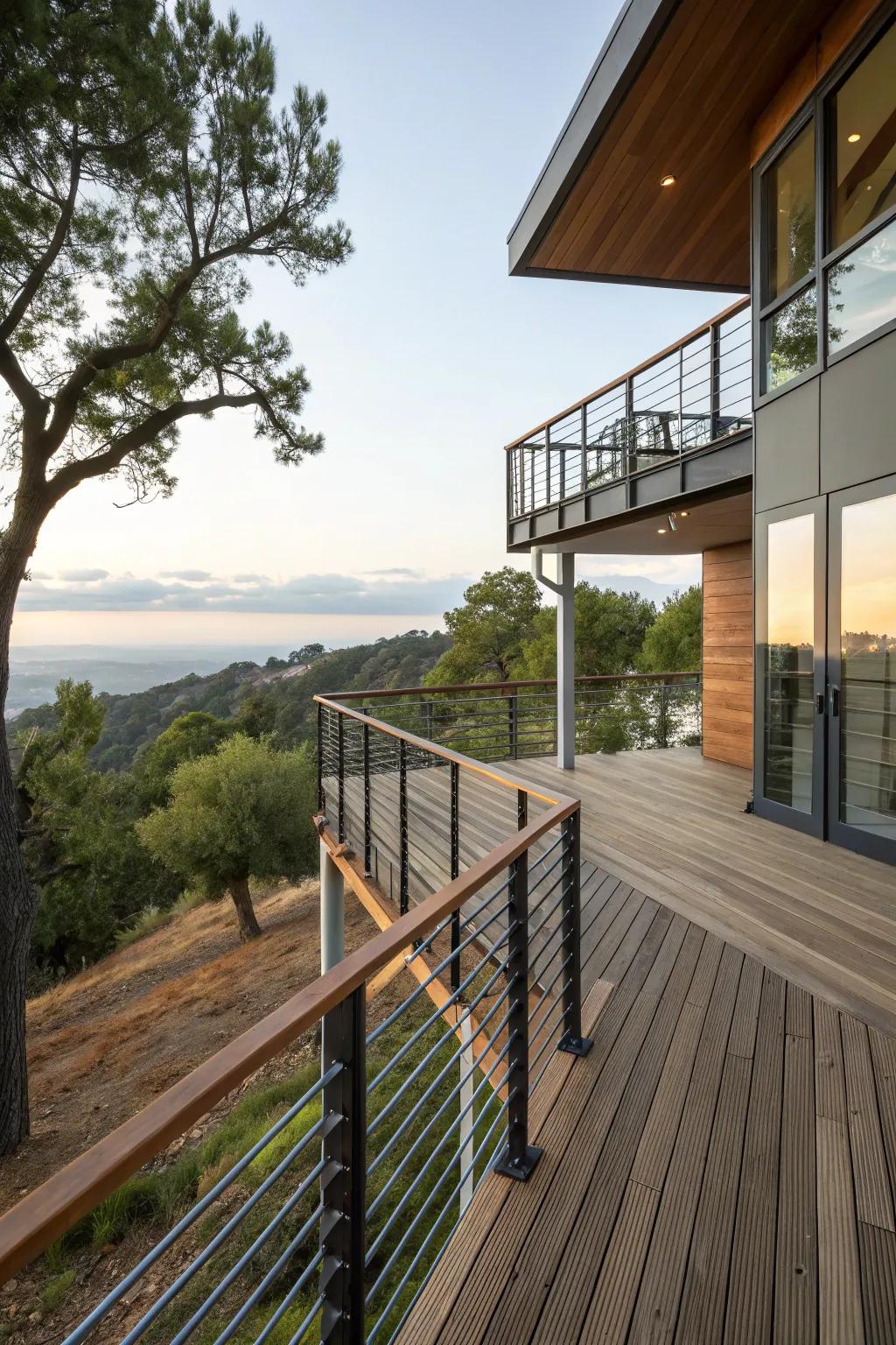 A mixed-material deck that stands out with style and strength.