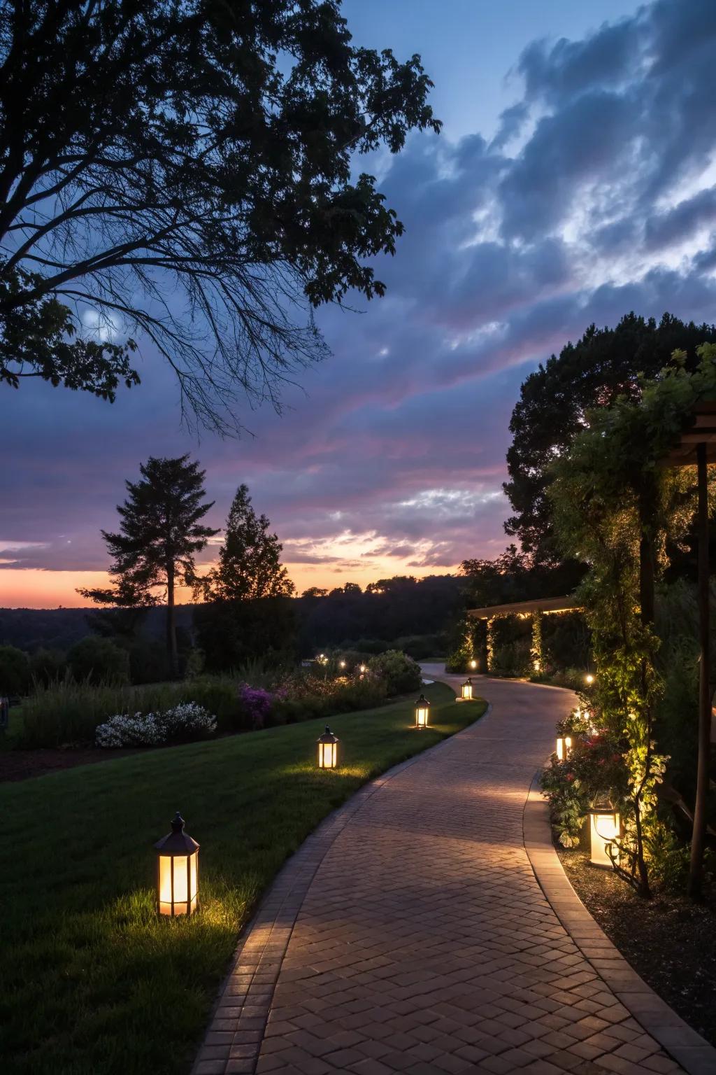 Lighting transforms your walkway into a welcoming path.