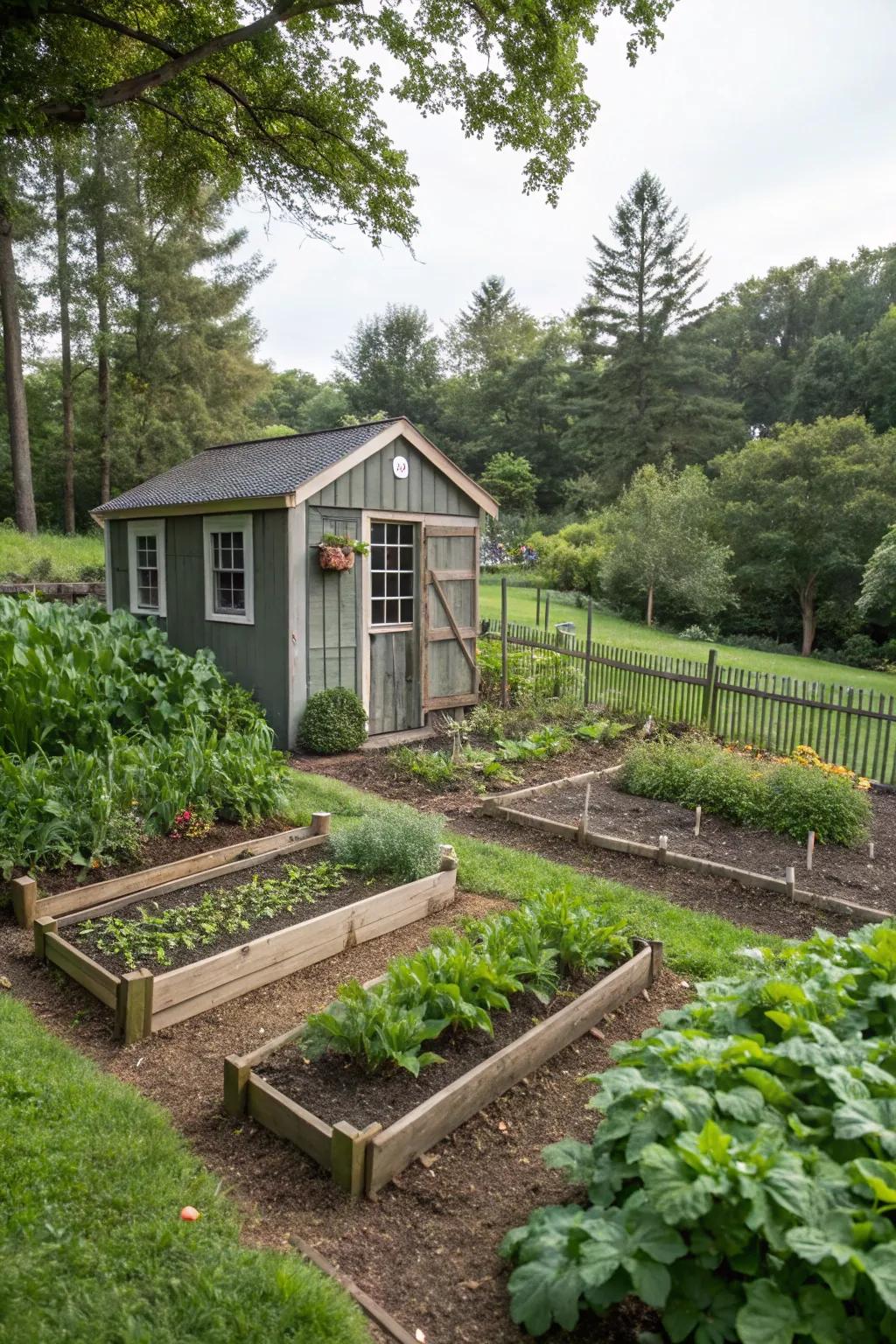 Functional spaces enhance the efficiency and organization of your garden.