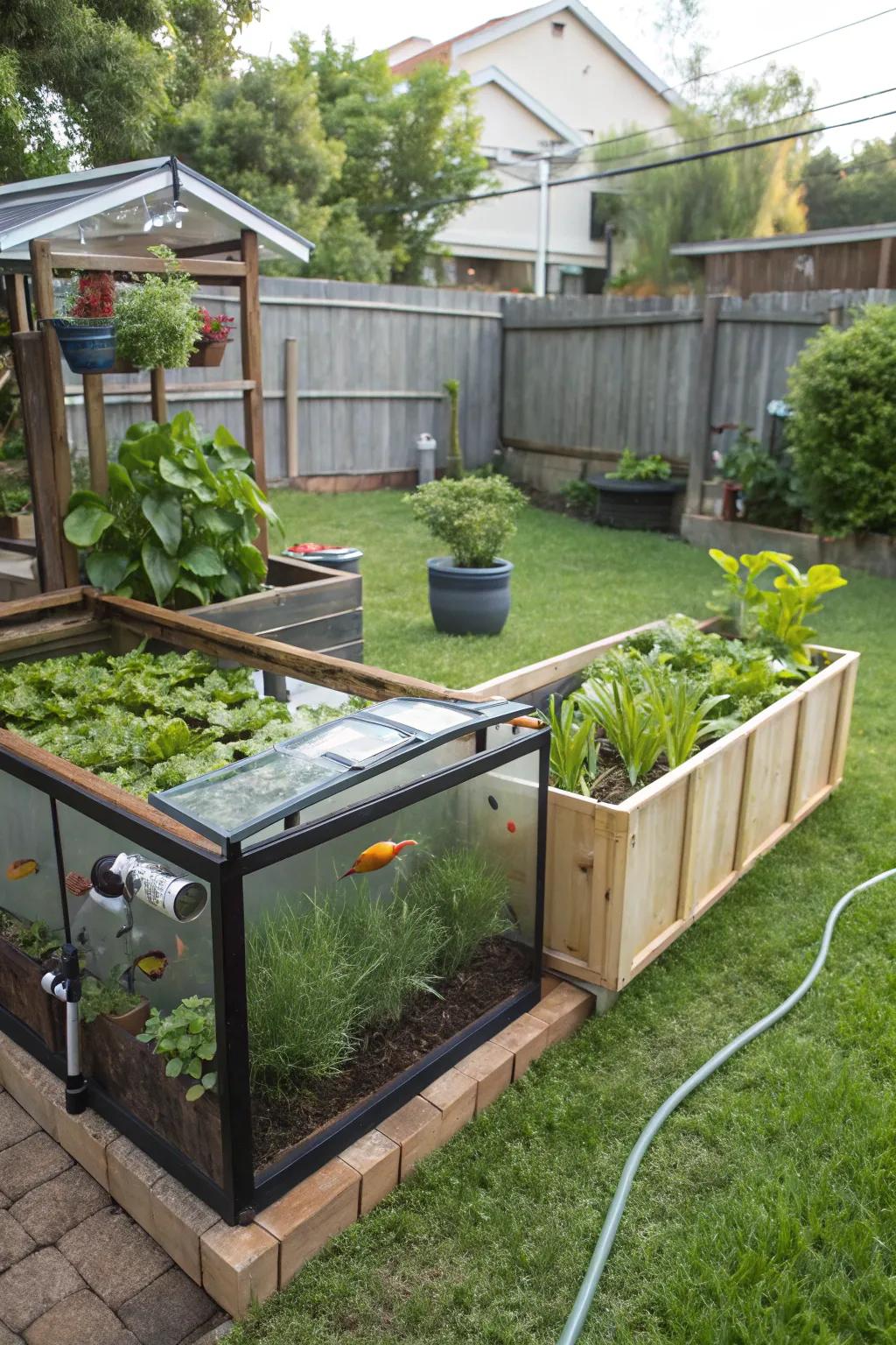 An aquaponics system offering a sustainable harvest.