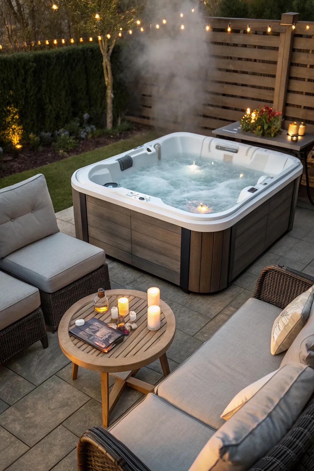A multi-functional space ensures your hot tub area is perfect for gatherings.