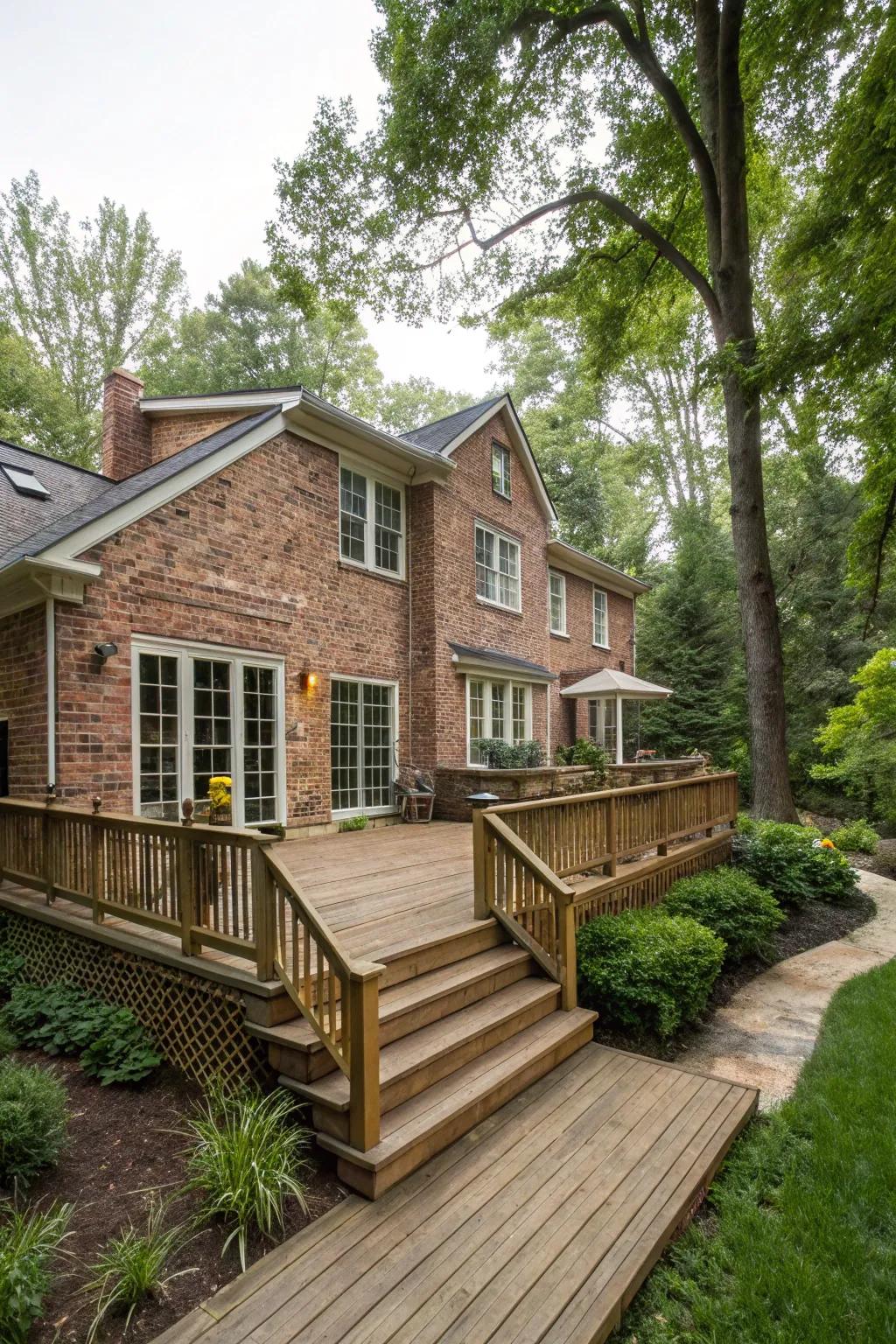 Brick and cedar create a timeless, classic appeal.