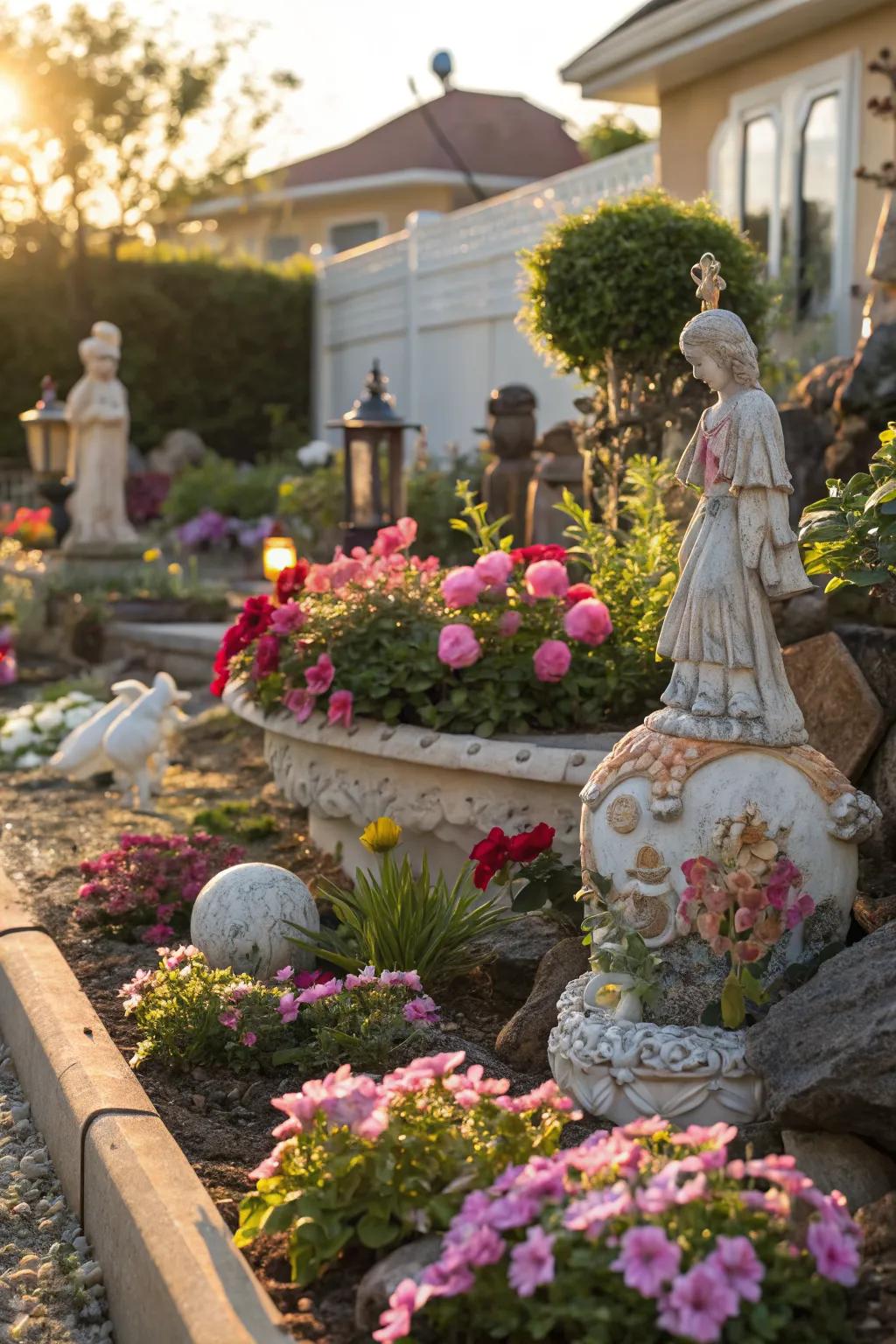 Decorative items personalize your garden space.
