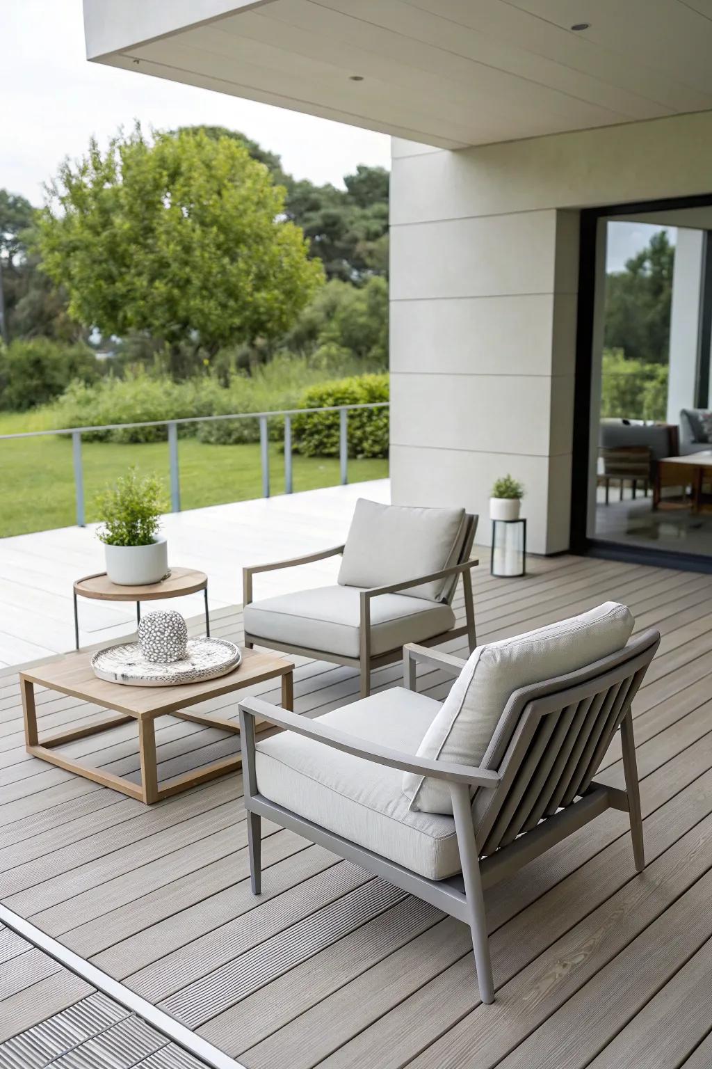 A minimalist deck design offering simplicity and elegance.
