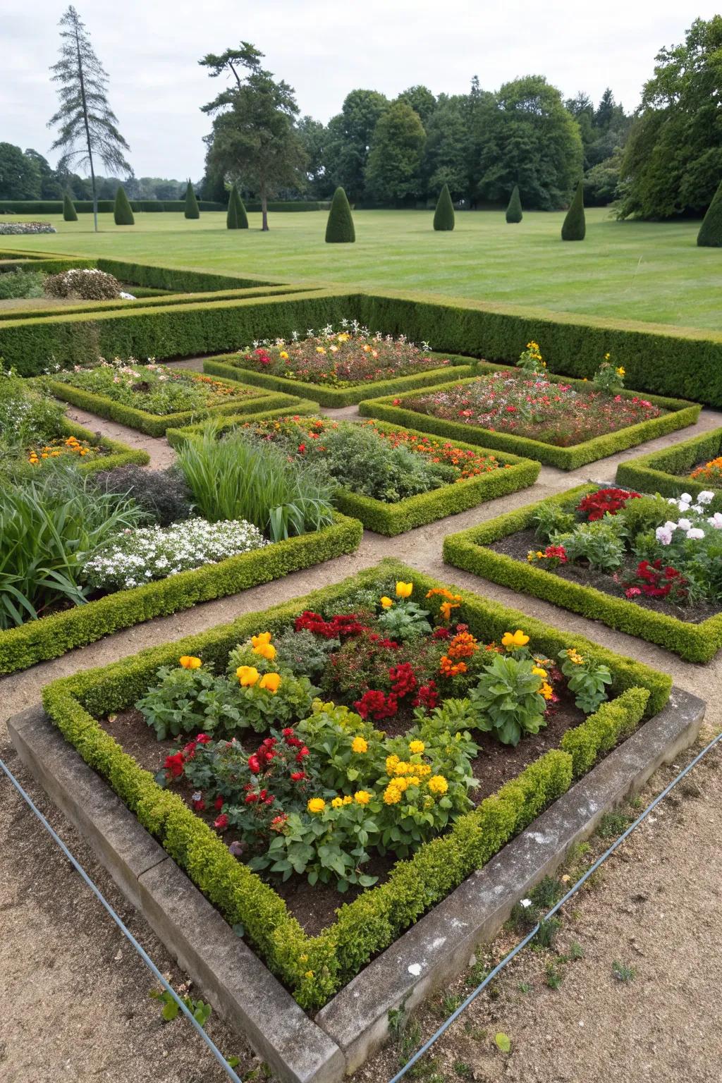 Modern elegance with structured garden design.