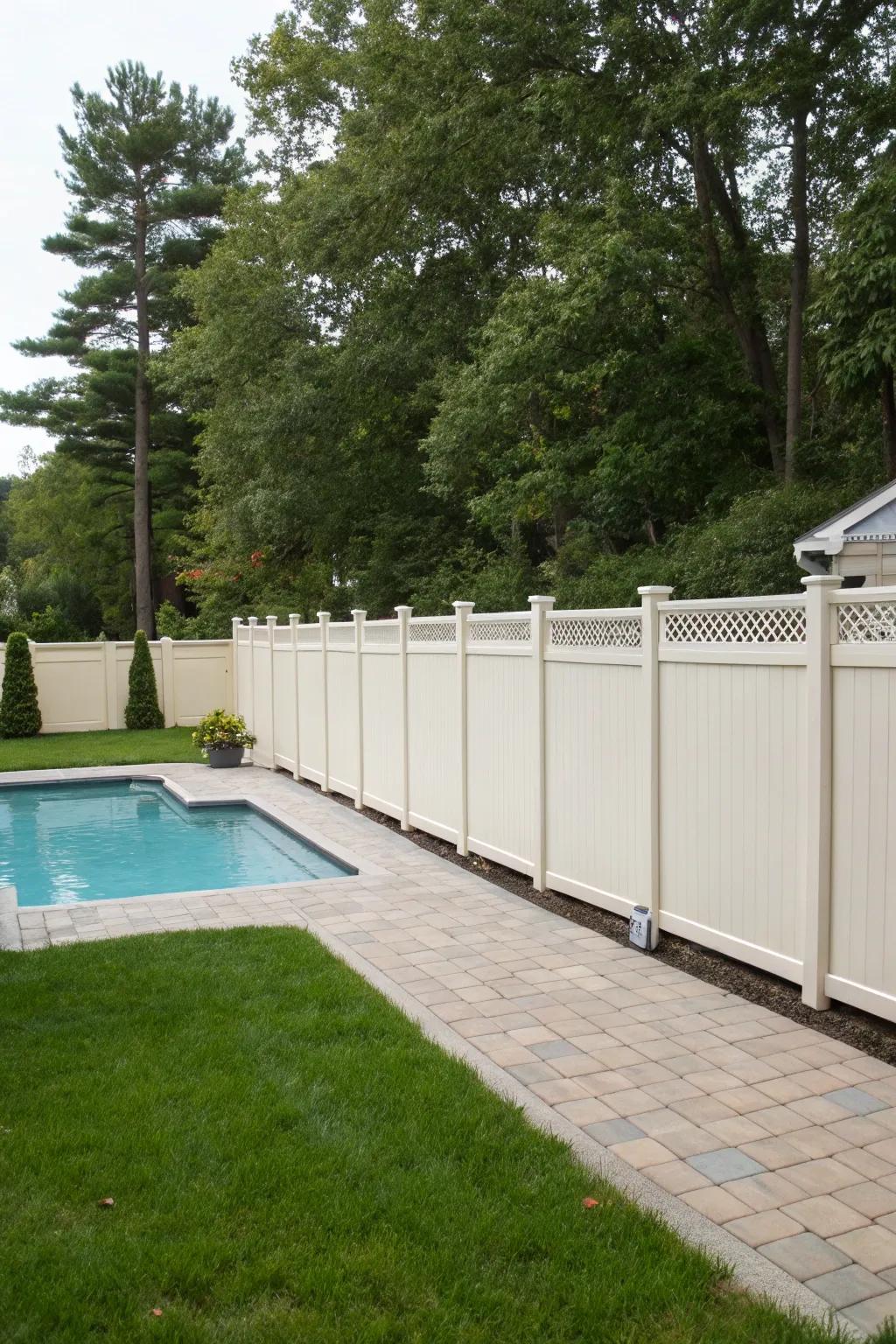 Cost-effective privacy screens offer a simple way to conceal pool equipment.