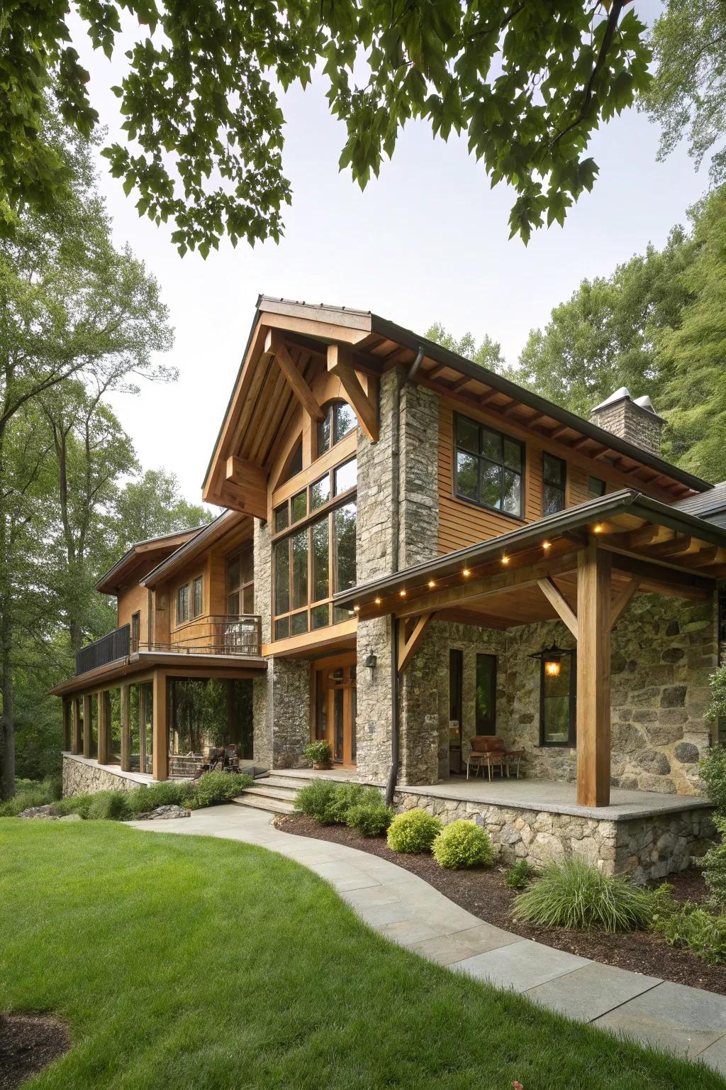 Sustainable accents add character and eco-friendliness to this home.