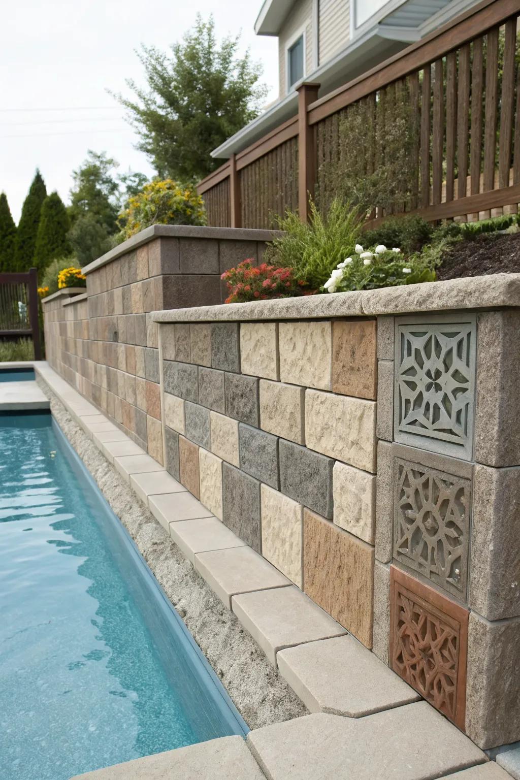 Modular block walls offer style and flexibility.