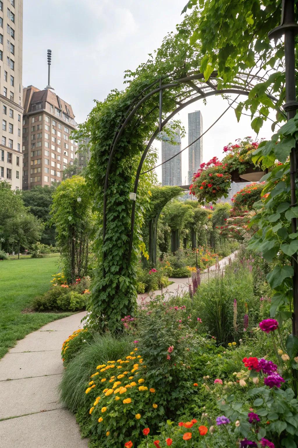 Transform urban spaces into lush retreats with climbing plants.