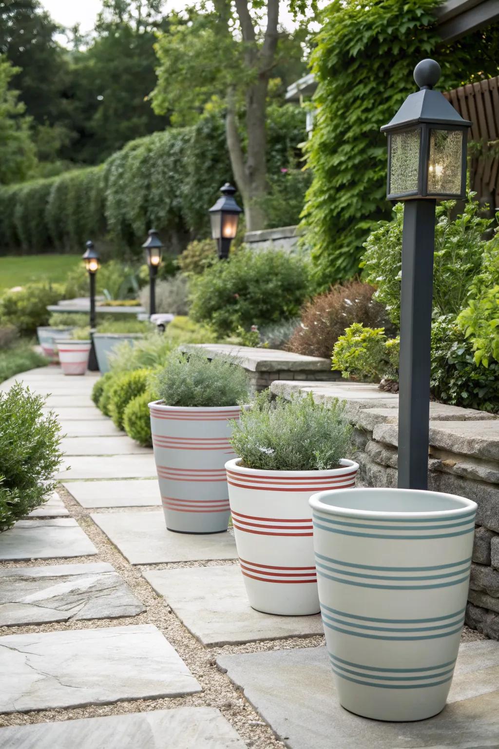 Understated elegance with minimalist stripes.