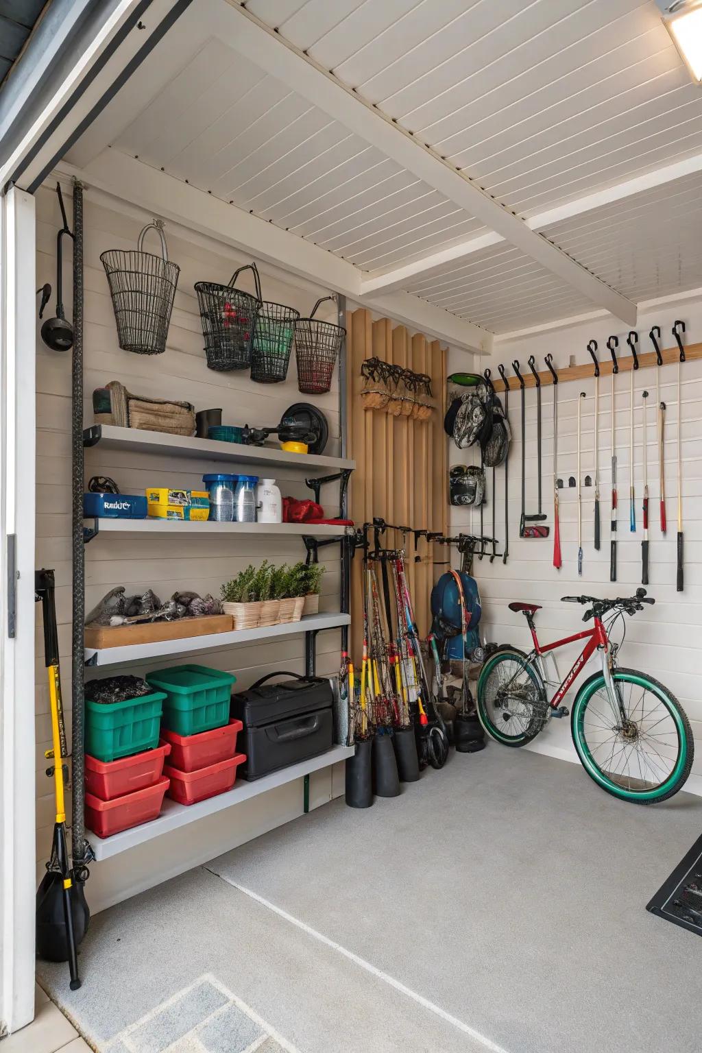 Keep outdoor essentials tidy with clever under deck storage.