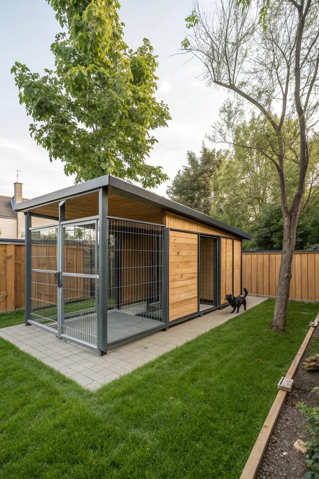 A robust kennel made from long-lasting materials.