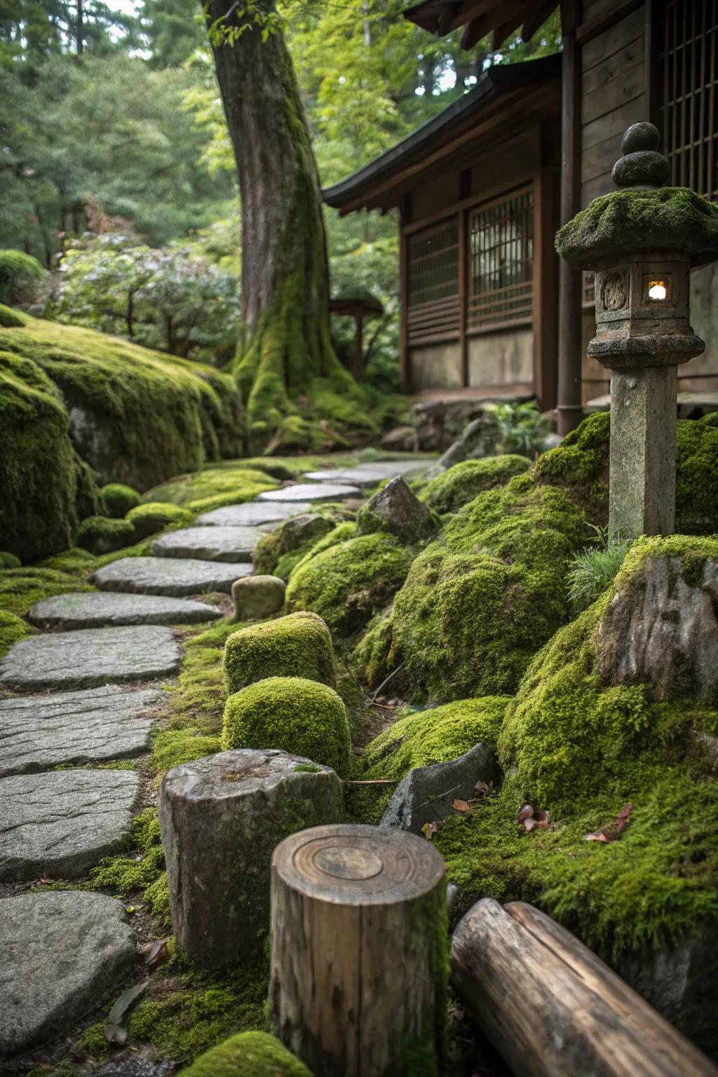 Moss adds a touch of timeless beauty to your garden.