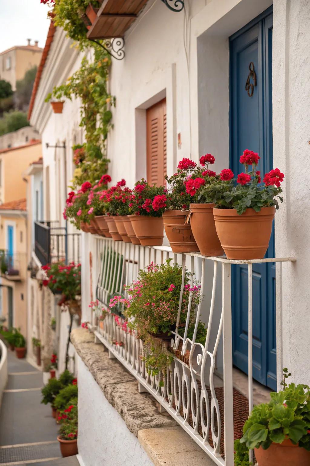 A Juliet balcony with a warm Mediterranean vibe.