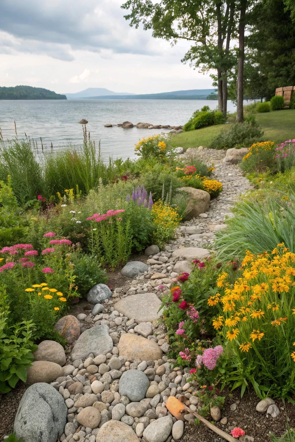 A rain garden enhancing both beauty and ecological health.