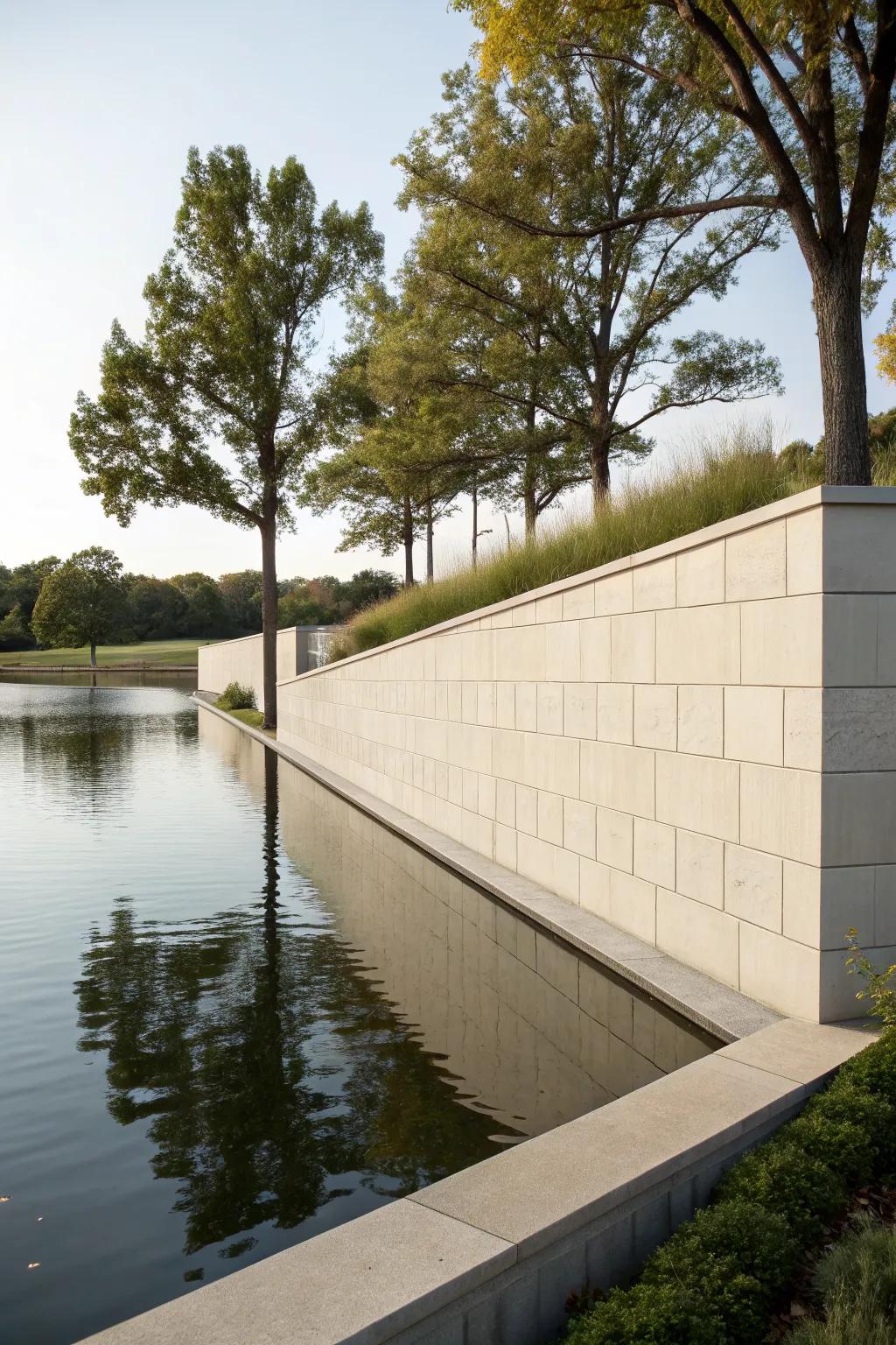 A modern minimalist retaining wall that exudes elegance and simplicity.