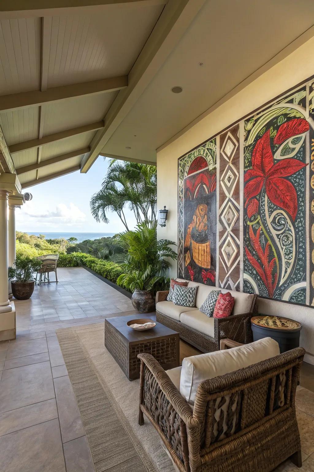 Surprise guests with unique art installations on your lanai.