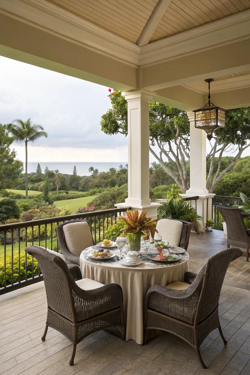 A dining area on your lanai makes outdoor meals a delight.