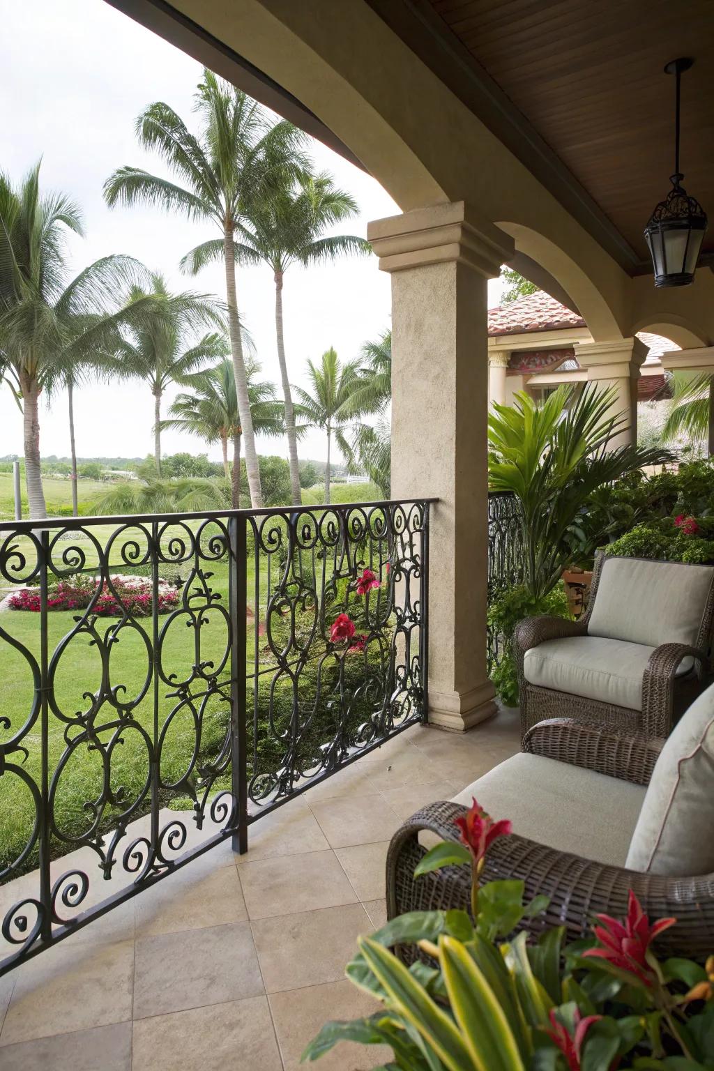 Decorative fencing enhances privacy with a touch of elegance.