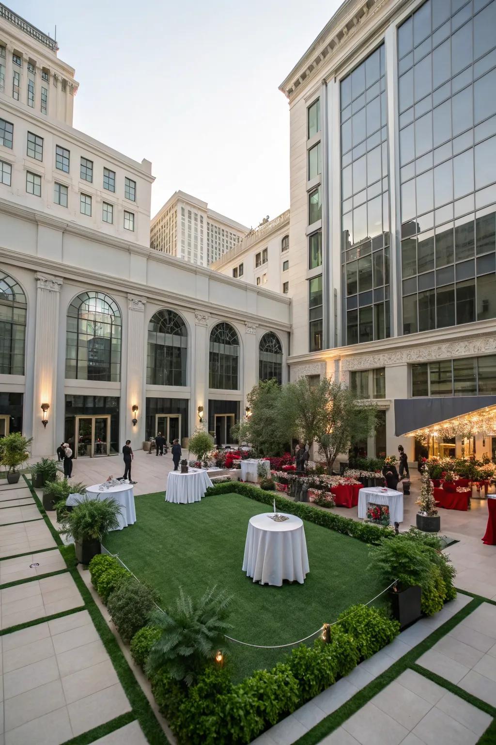 An open courtyard designed for gatherings and events.