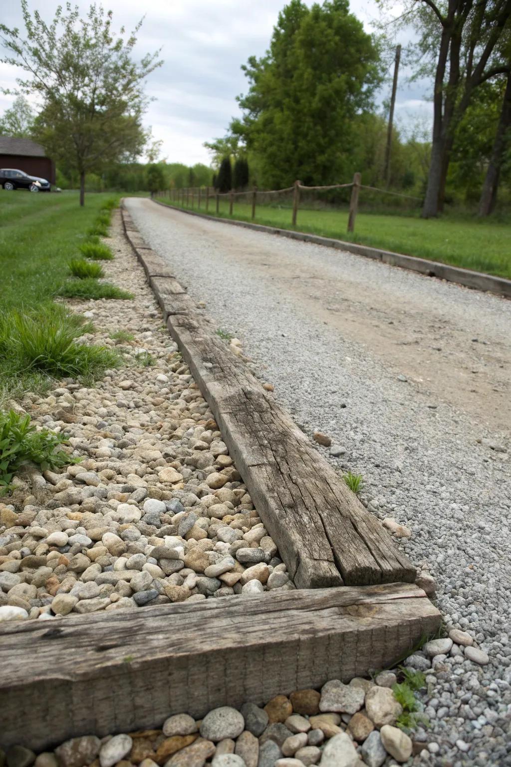 Create a rustic look with railroad ties.