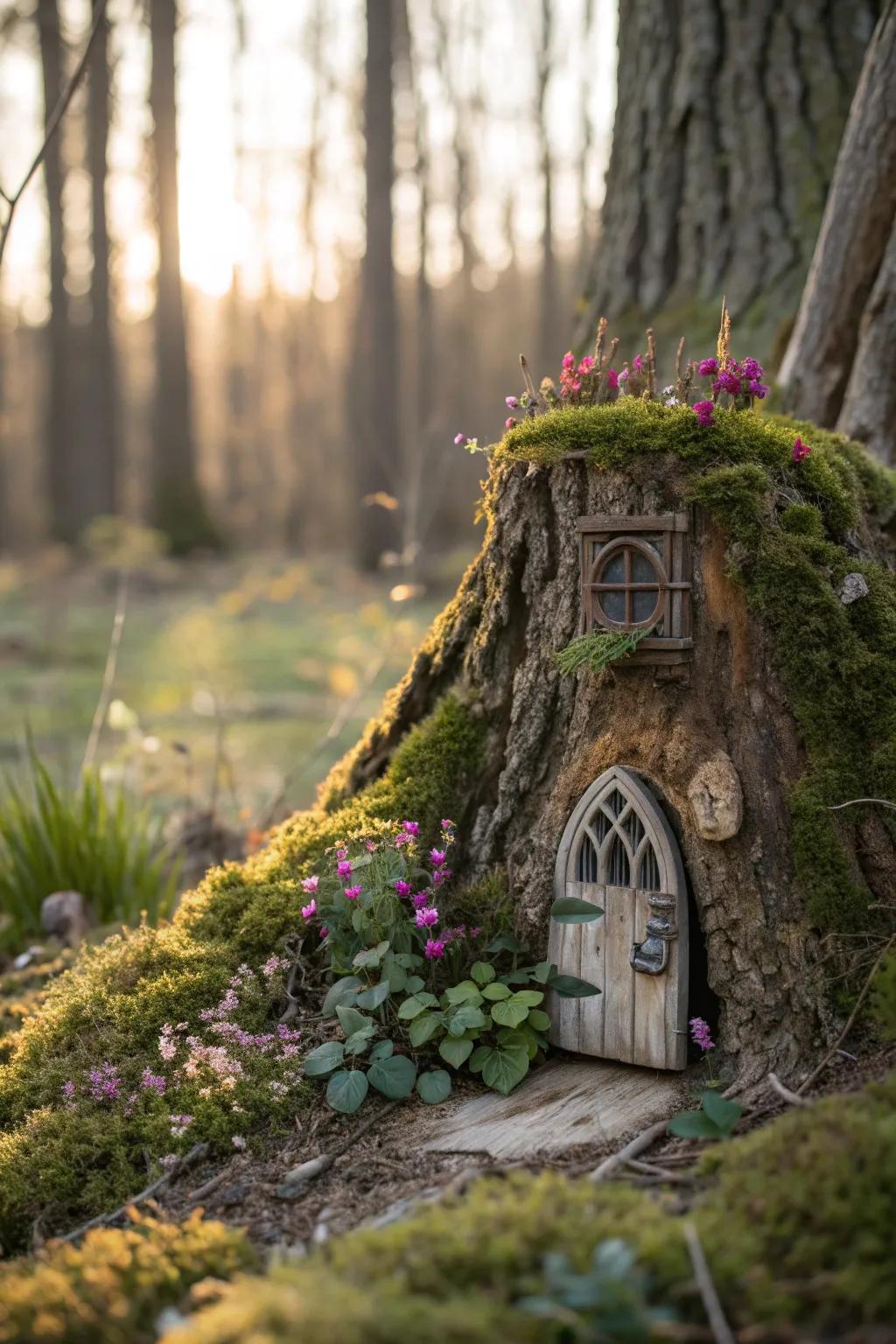 Fairy doors create inviting entrances for magical beings.