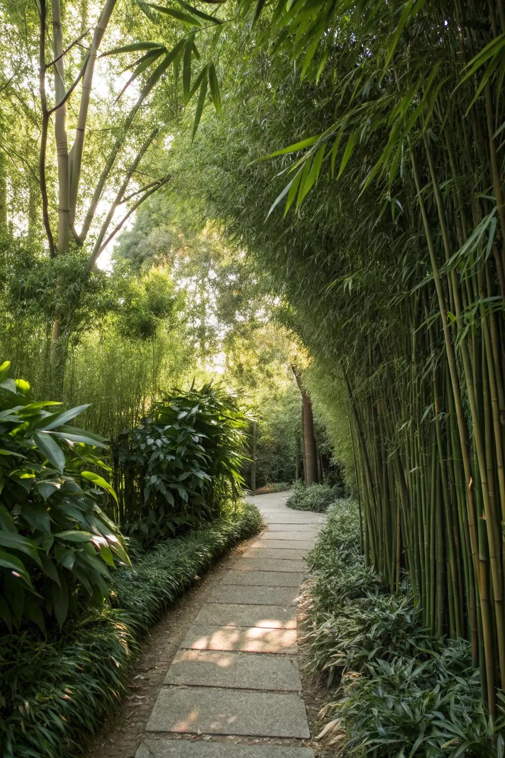 Tall plants create a private and cozy retreat in shaded gardens.