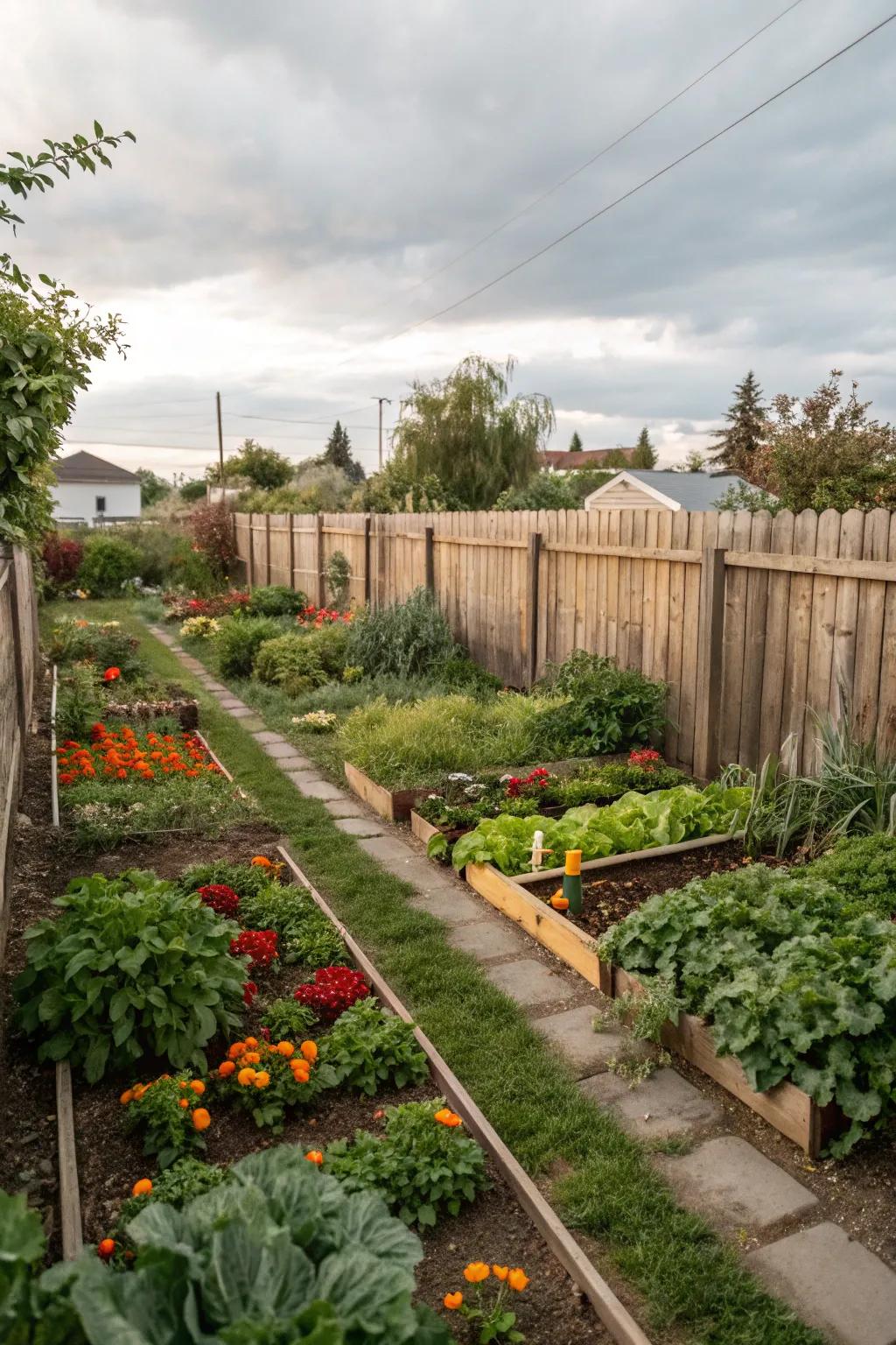 A vegetable garden offers fresh produce and adds functional beauty.
