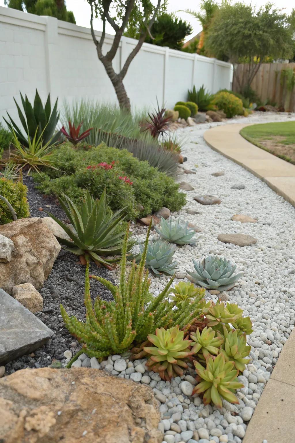 Limestone in xeriscaping is both practical and beautiful.