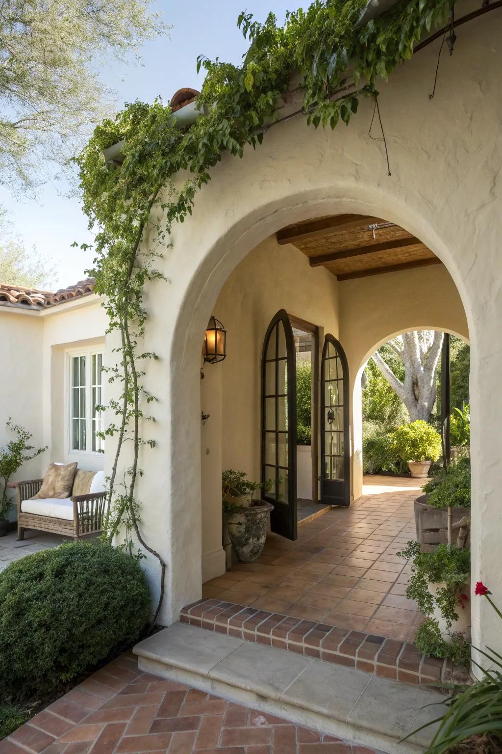 Arched accents bring classic Mediterranean style.