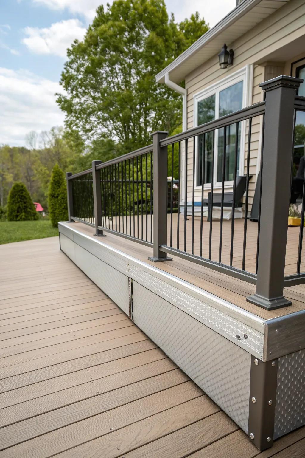 Durable metal skirting ensures longevity and minimal upkeep.