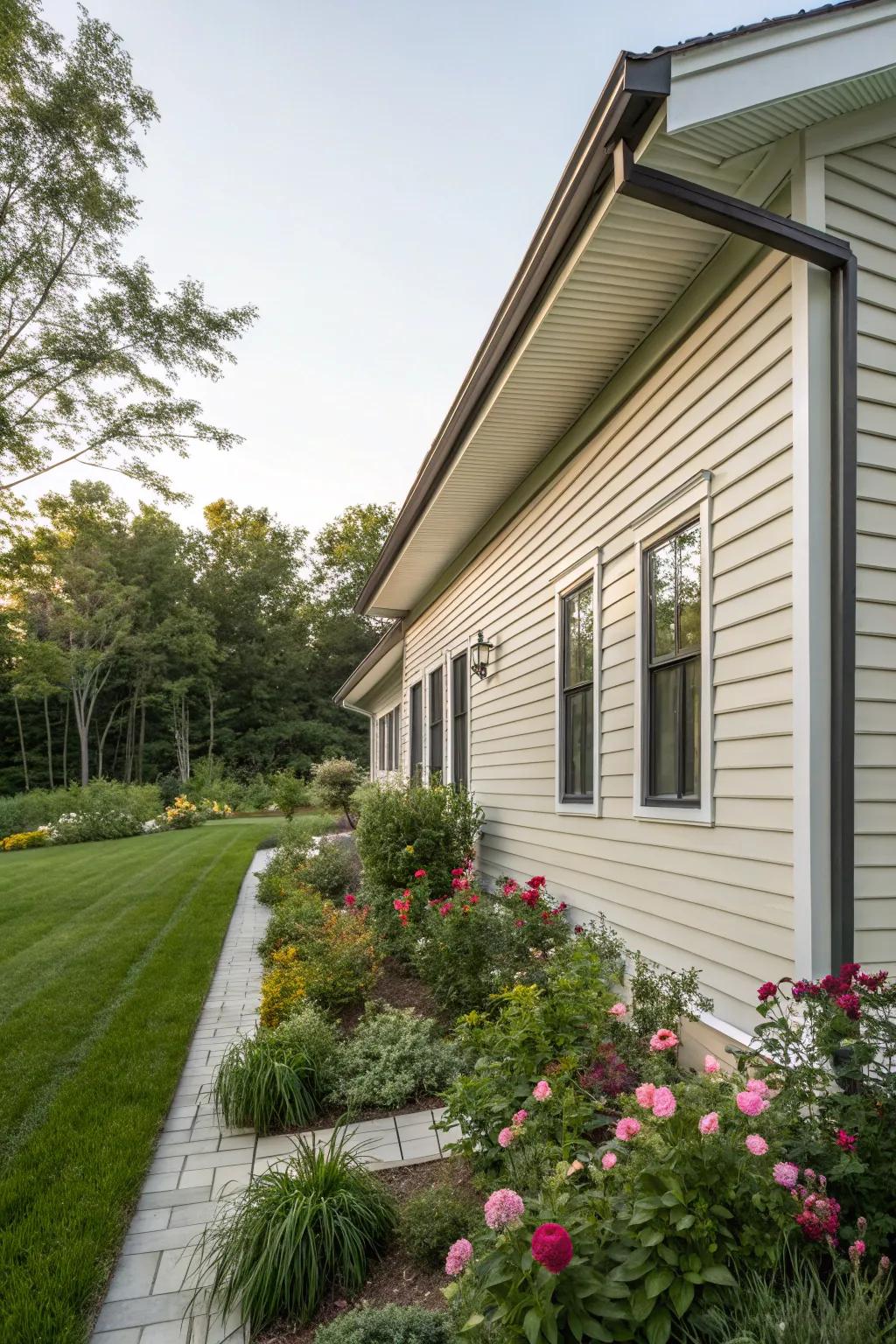 Vertical siding adds a modern twist to classic design.