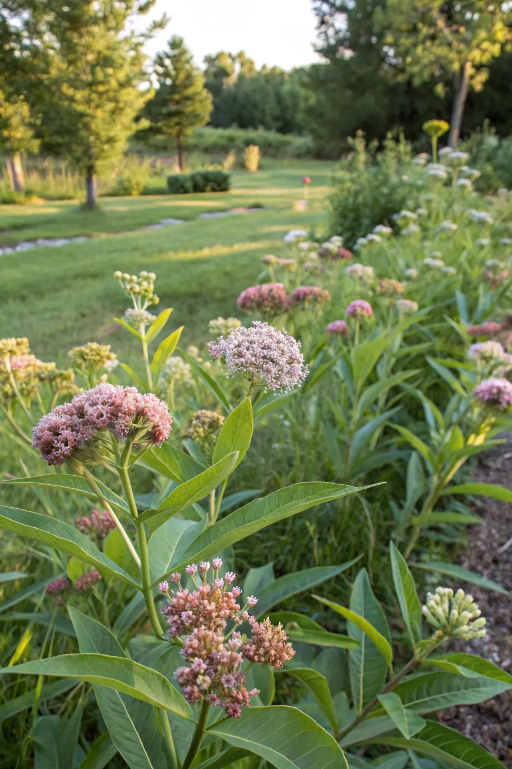 A garden planned for continuous blooms and support for pollinators.