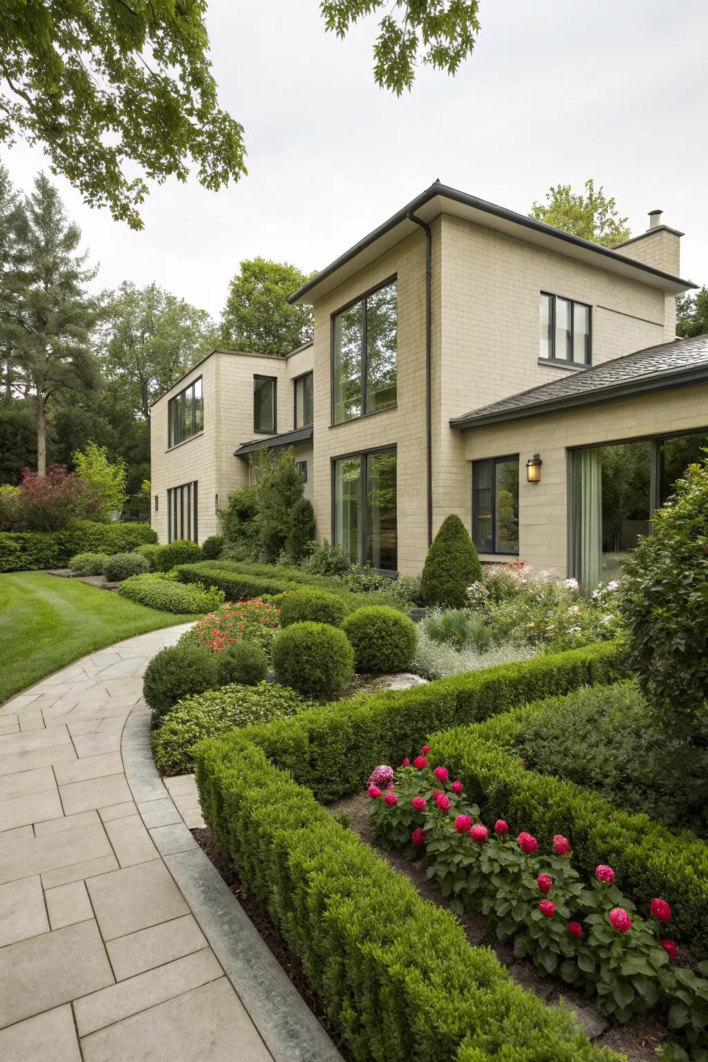 Neutral cladding tones provide a calming influence on modern architecture.