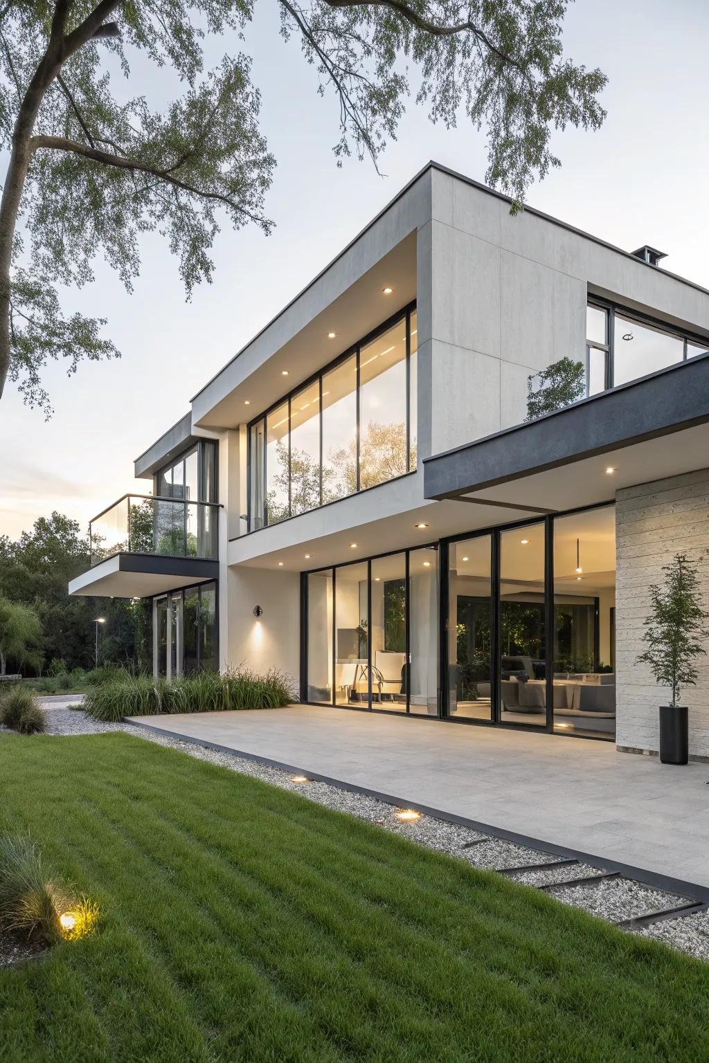 Innovative architectural features add a unique touch to this facade.