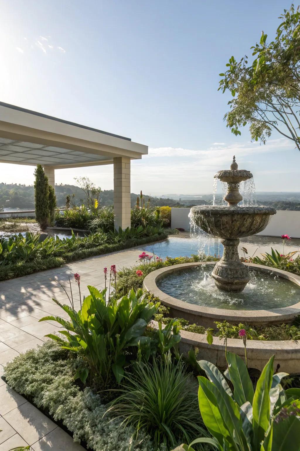 Add tranquility to your space with a calming water feature.