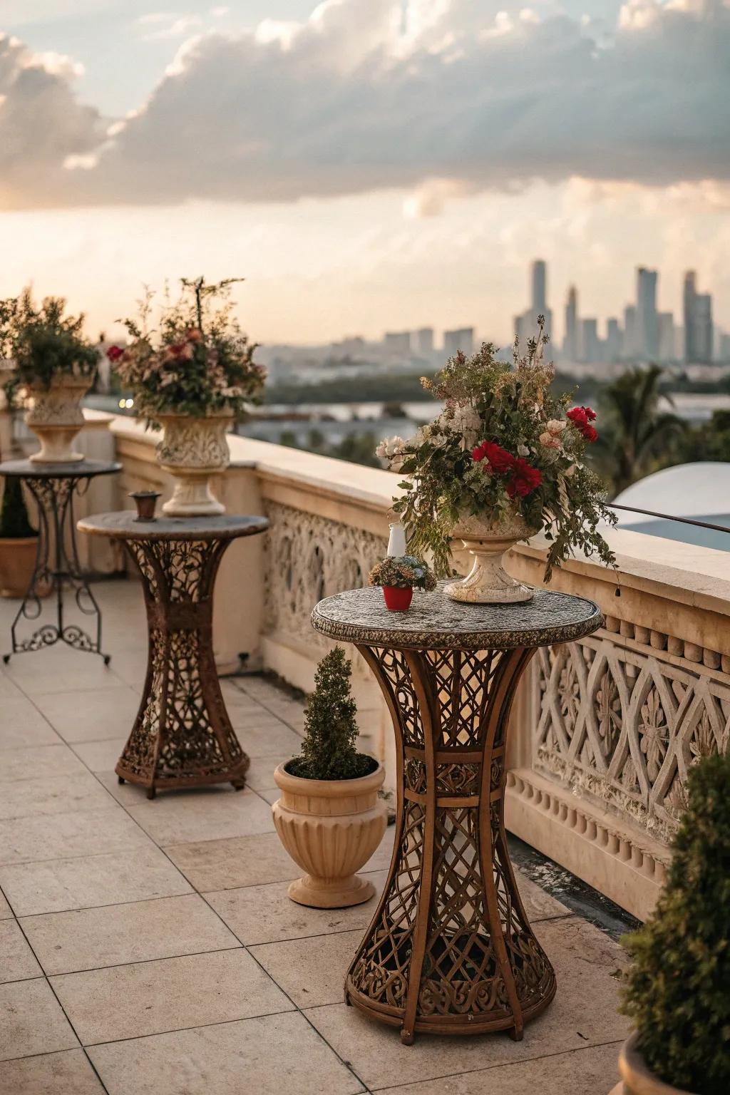 Ornate tables add style and function to your space.