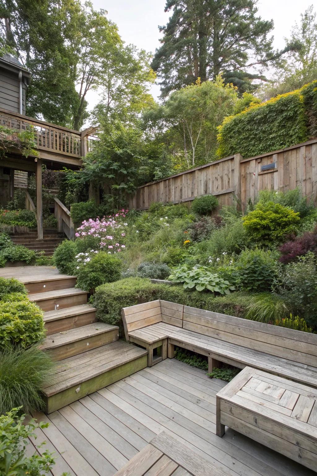 Built-in seating offers a cozy nook for relaxation.