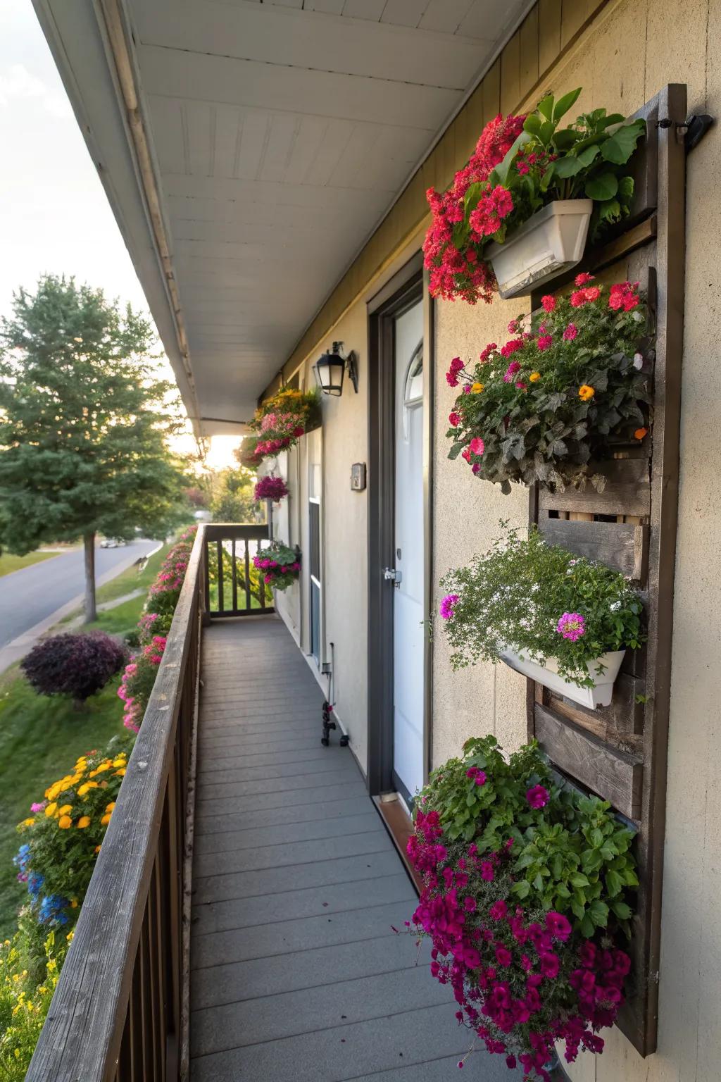 Wall planters maximize greenery without using floor space.