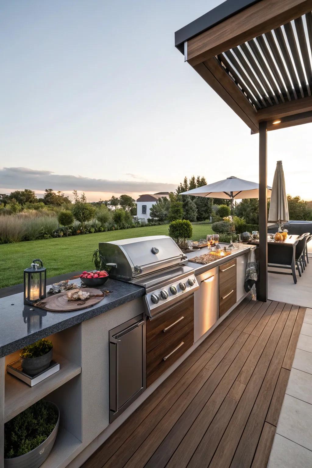 A fully-equipped outdoor kitchen perfect for entertaining.